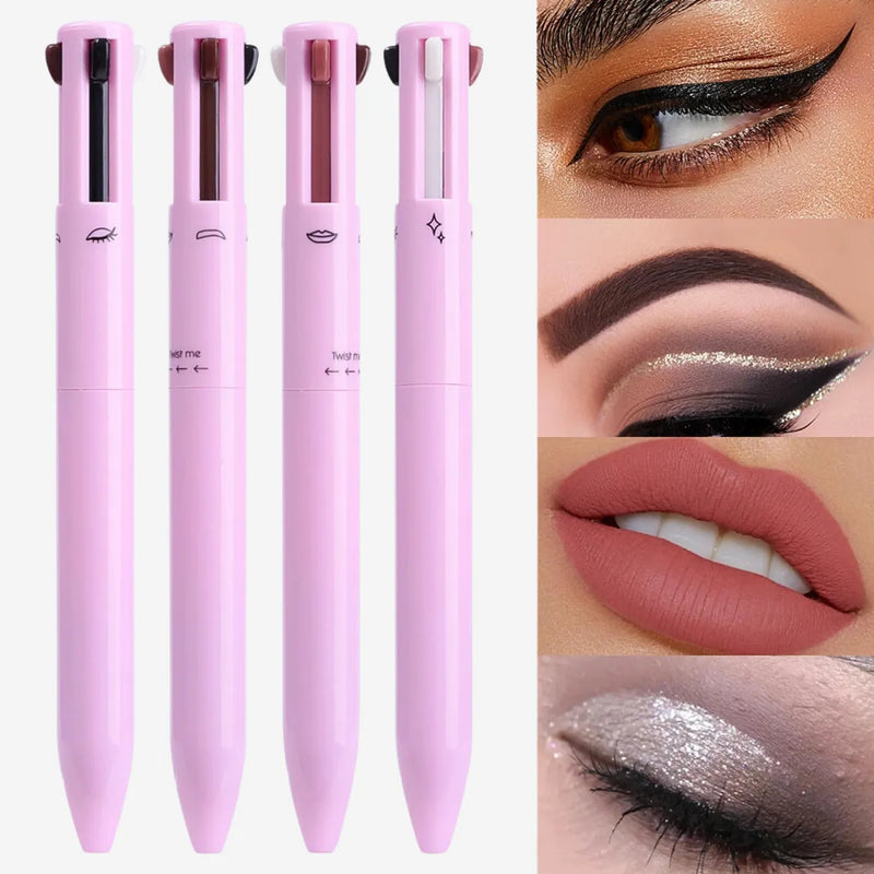 Caneta de Maquiagem 4 em 1, Caneta Maquiadora 4 Em 1 Sobrancelhas Delineador Iluminador, Caneta Maquiadora Makeup Up Pen 4 em 1, Caneta MakeUp 4 em 1 - À Prova D'Água, Caneta Maquiadora 4 em 1 - Beauty Pen.