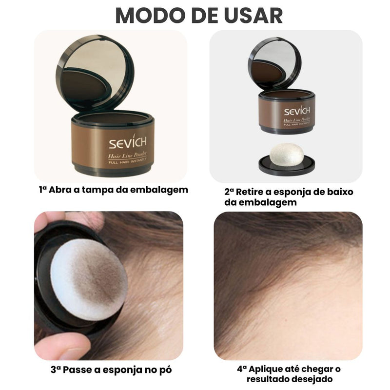 Maquiagem Capilar Cobre os Fios Brancos e Falhas - Sevich, Maquiagem Para Cabelo Branco, Maquiagem Para Calvície, Tinta de Cabelo em Pó, Retoque Capilar.