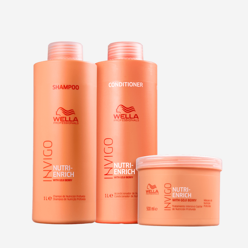 Kit Wella Professionals Invigo Nutri Enrich - Shampoo 1L + Condicionador 1L + Máscara 500ml