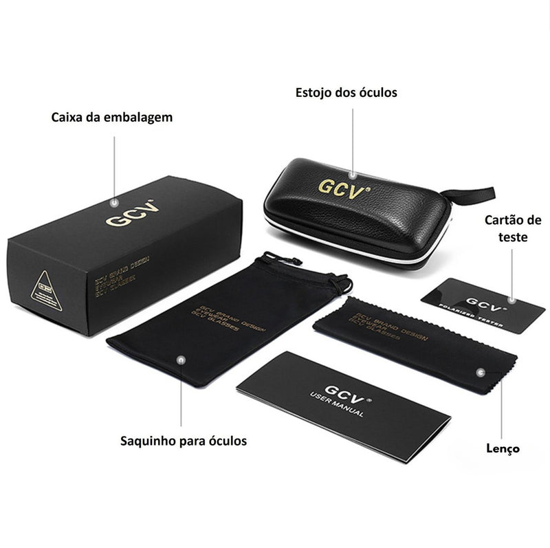 Óculos de sol feminino Cat Eye com proteção UV400 polarizado.