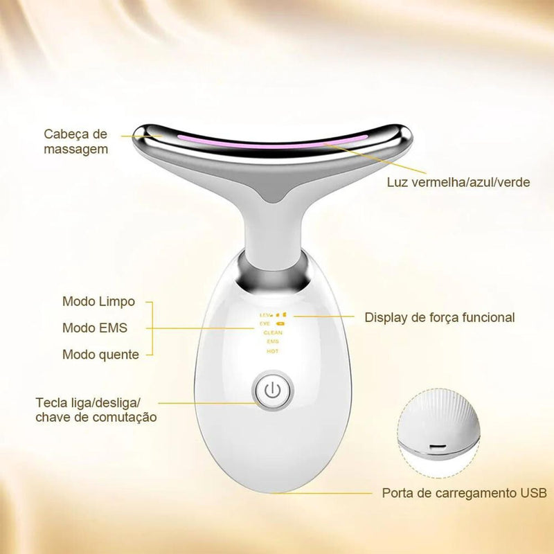 Rejuvenescedor Facial Removedor de Rugas, Massageador Facial Terapia Led, Aparelho Facial Anti Rugas, Rejuvenescedor Facial Removedor de Rugas Marcas e Papada.