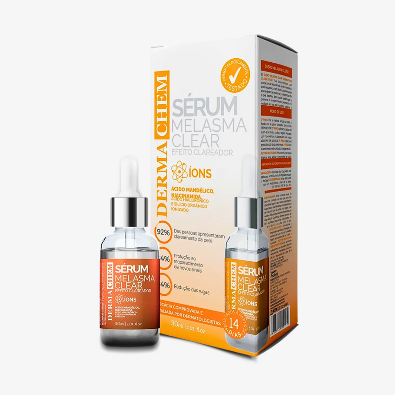 Sérum Melasma Clareador, Sérum Facial Melasma Efeito Clareador Dermachem, Dermachem Serum Melasma Clear 30ml, Sérum Melasma Clear 30ml, Sérum Clareador Facial.