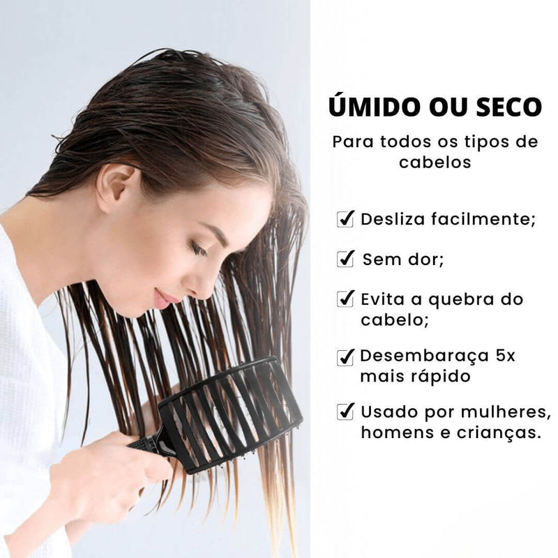 Escova de Cabelo Desembaraçadora Cerdas de Nylon